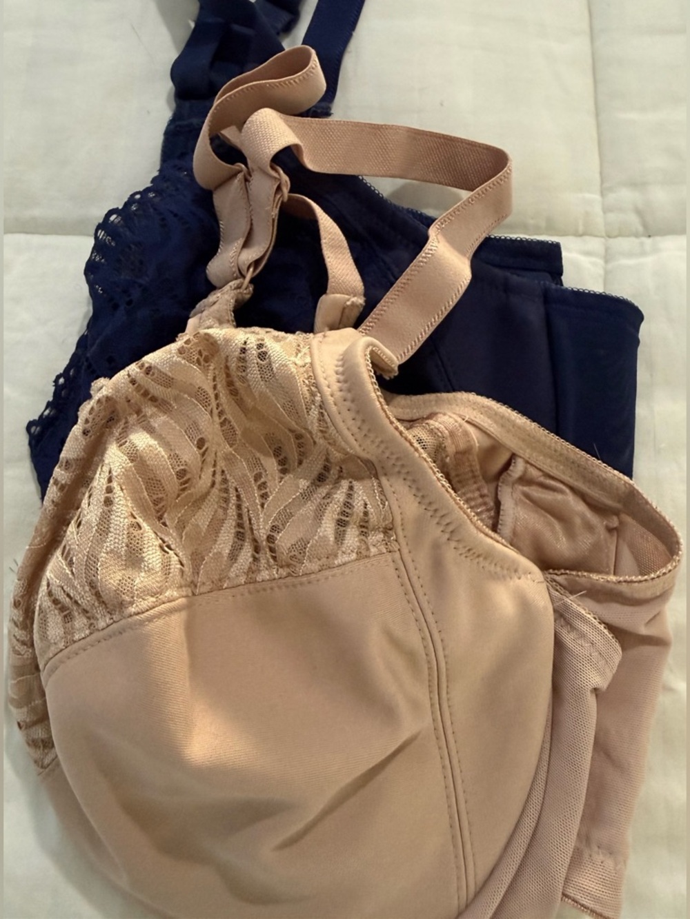 Bundle- Glamorise Nude and Navy Lace-Detail Bra